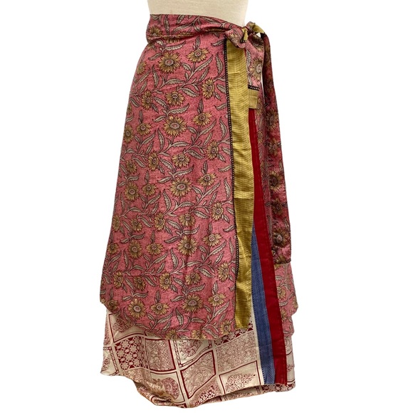 EARTHBOUND Dresses & Skirts - EARTHBOUND Bohemian Mixed Media Reversible Wrap Maxi Skirt